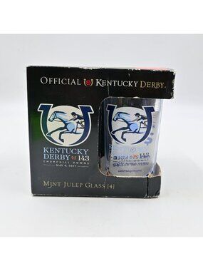 Official Kentucky Derby 143 Mint Julep Glasses Box Set of 4 Collectible 2017 Box